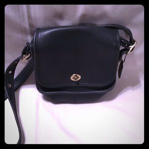 Coach leather navy classic handbag